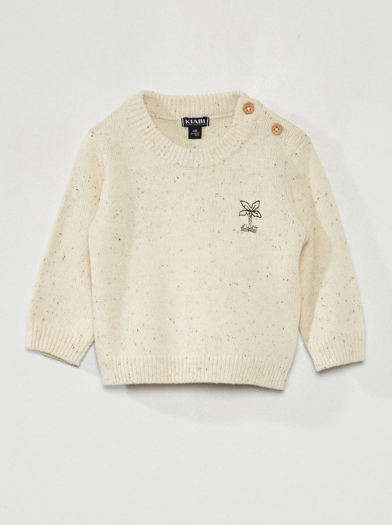 Jersey de punto tricotado BLANCO - Kiabi