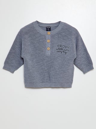 Jersey de punto tricotado con cuello panadero