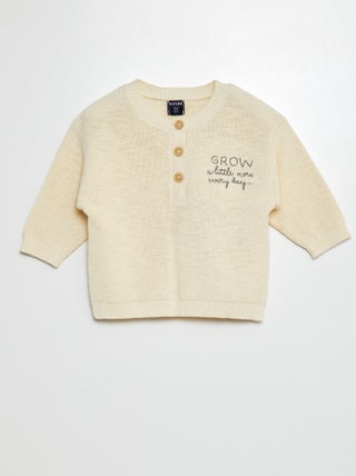 Jersey de punto tricotado con cuello panadero