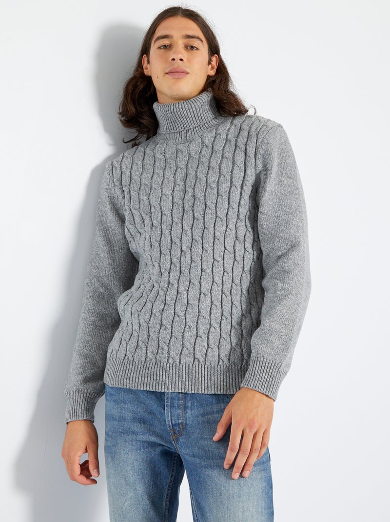 Jersey de punto tricotado GRIS - Kiabi