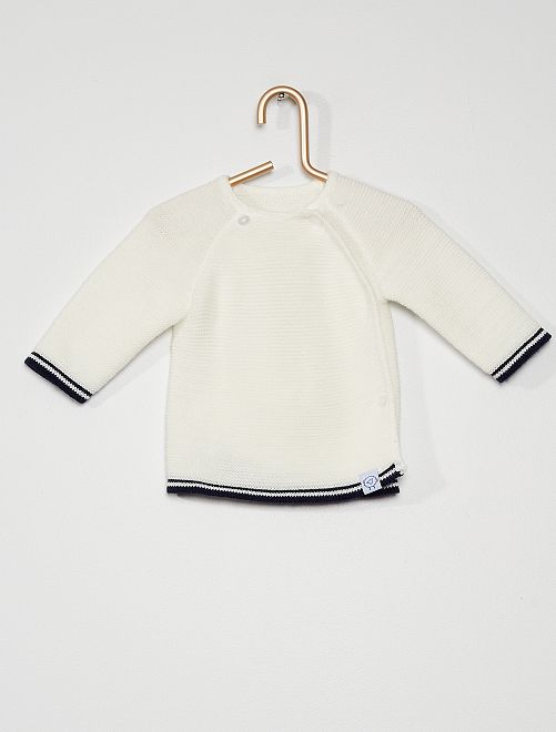 Jersey de punto tricotado 'La Manufacture de Layette'                             blanco/marino 
