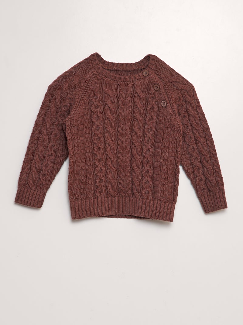 Jersey de punto tricotado MARRON - Kiabi