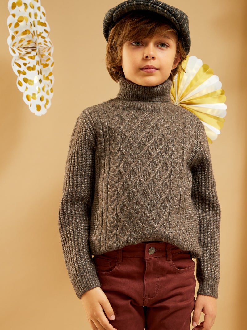 Jersey de punto tricotado MARRON - Kiabi