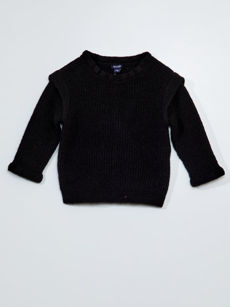 Jersey de punto tricotado negro - Kiabi