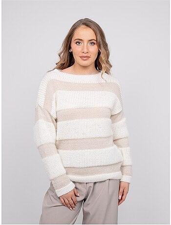 Jersey de rayas anchas de punto esponjoso klodel