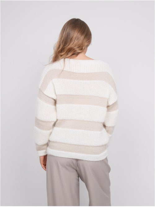 Jersey de rayas anchas de punto esponjoso klodel - Kiabi Jersey de rayas anchas de punto esponjoso klodel - Kiabi