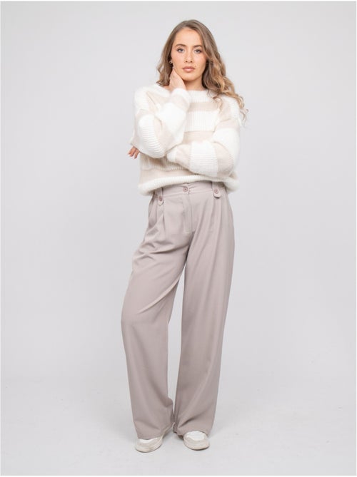Jersey de rayas anchas de punto esponjoso klodel - Kiabi Jersey de rayas anchas de punto esponjoso klodel - Kiabi