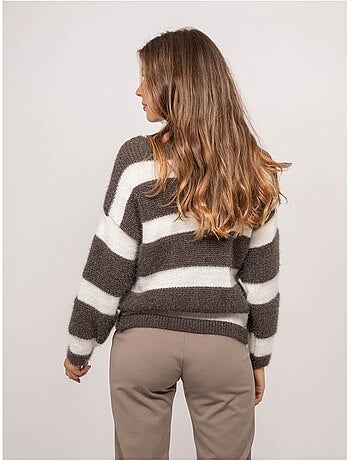 Jersey de rayas anchas de punto esponjoso klodel
