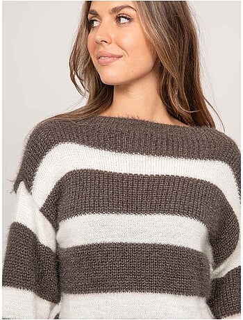 Jersey de rayas anchas de punto esponjoso klodel