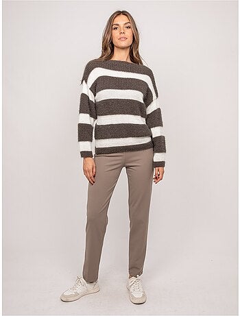 Jersey de rayas anchas de punto esponjoso klodel
