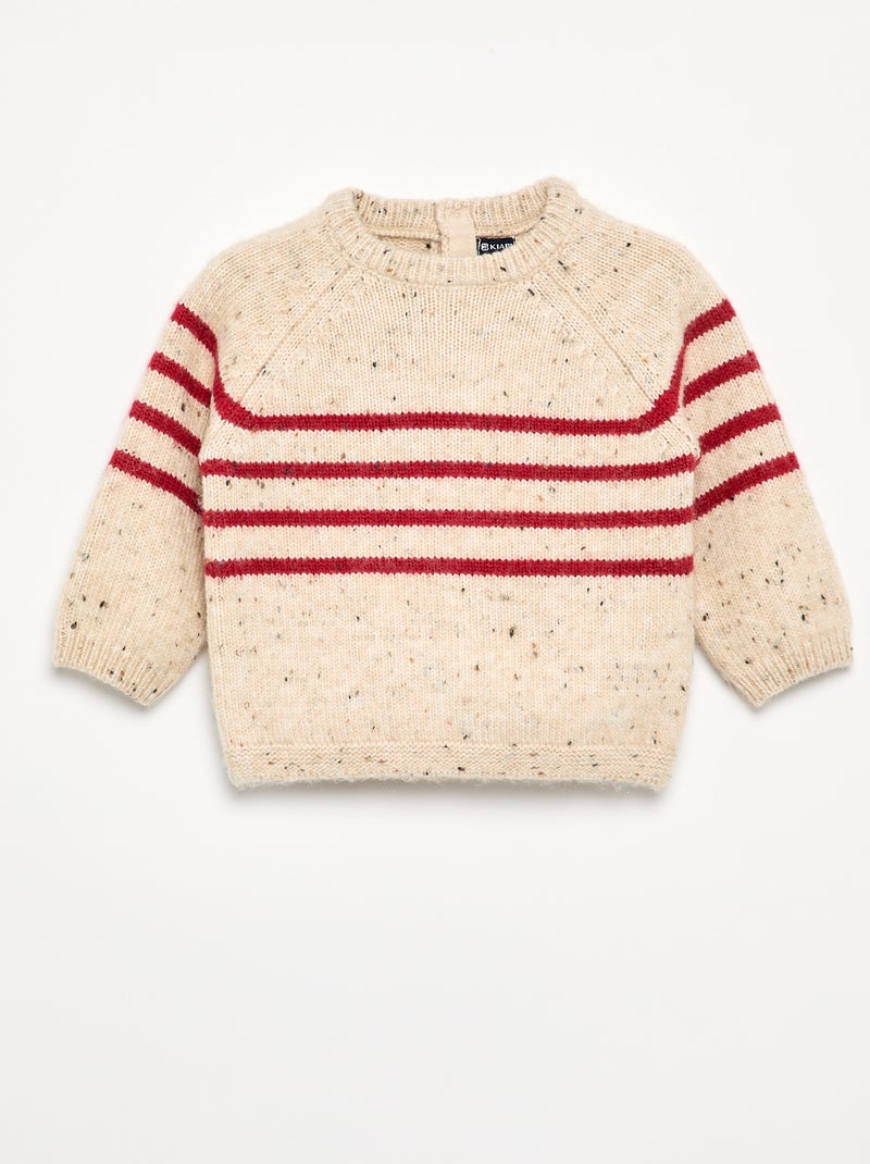 Jersey de rayas Beige - Kiabi