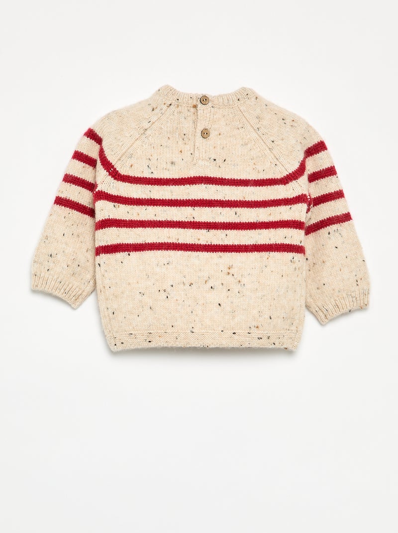 Jersey de rayas Beige - Kiabi