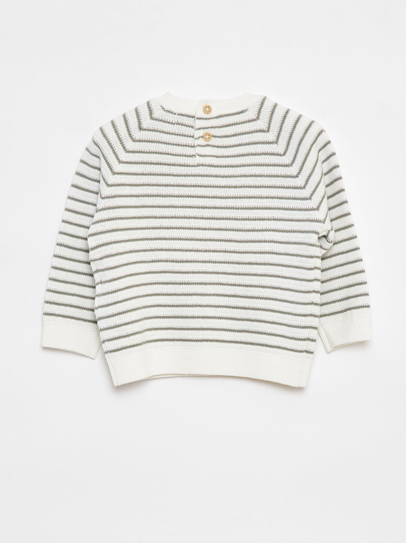 Jersey de rayas con cierre trasero de botones Blanco - Kiabi