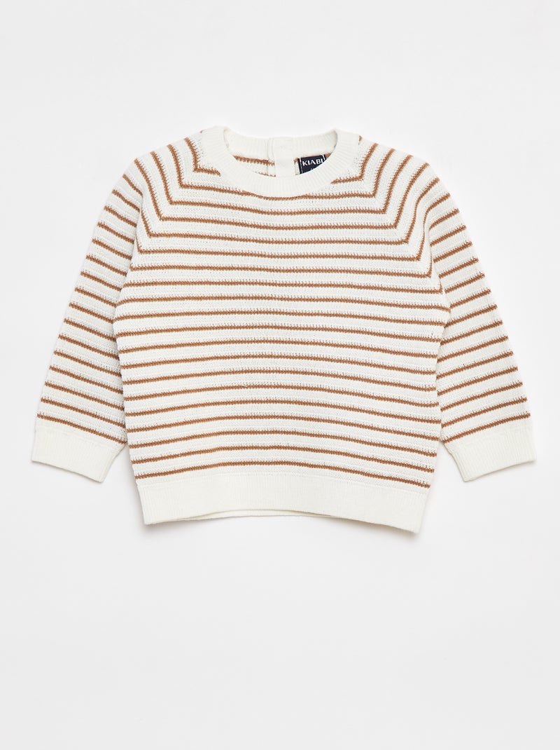 Jersey de rayas con cierre trasero de botones Blanco - Kiabi