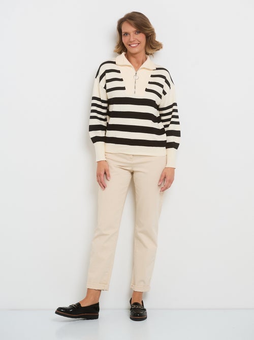 Jersey de rayas con cremallera - AFIBEL - Kiabi