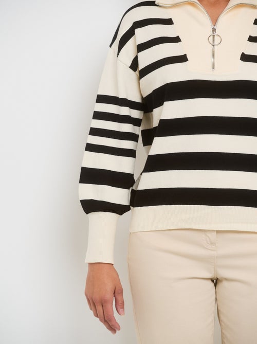 Jersey de rayas con cremallera - AFIBEL - Kiabi
