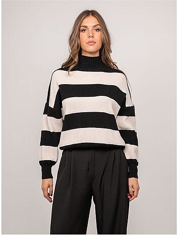 Jersey de rayas con cuello alto kanelle