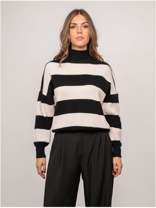 Jersey de rayas con cuello alto kanelle - Kiabi Jersey de rayas con cuello alto kanelle - Kiabi