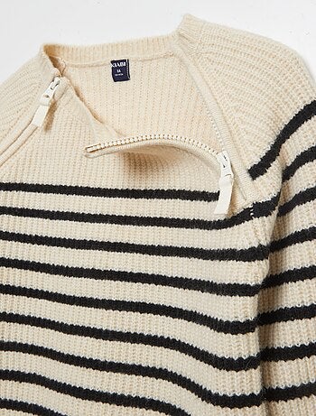 Jersey de rayas con cuello redondo - Fácil de Poner