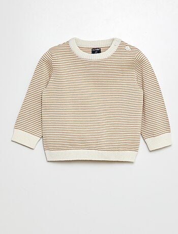 Jersey de rayas con cuello redondo