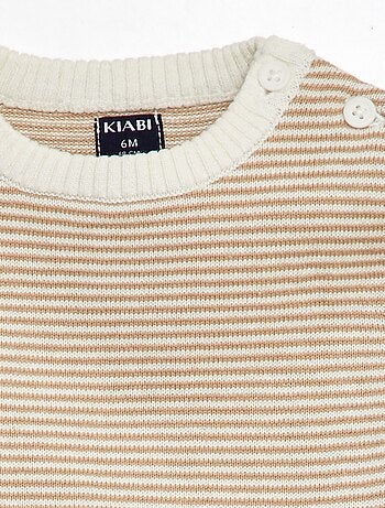 Jersey de rayas con cuello redondo