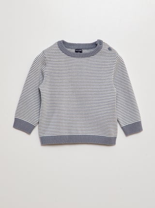 Jersey de rayas con cuello redondo