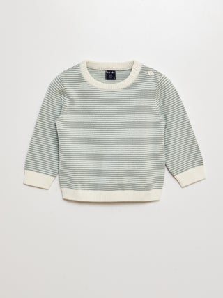 Jersey de rayas con cuello redondo