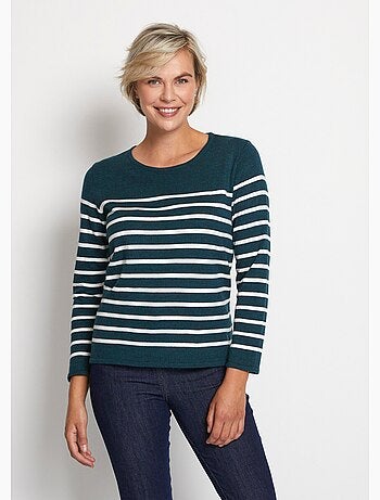 Jersey de rayas con cuello redondo y manga larga - Afibel