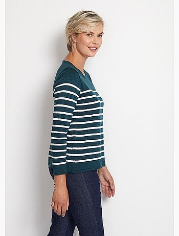 Jersey de rayas con cuello redondo y manga larga - Afibel