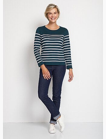 Jersey de rayas con cuello redondo y manga larga - Afibel