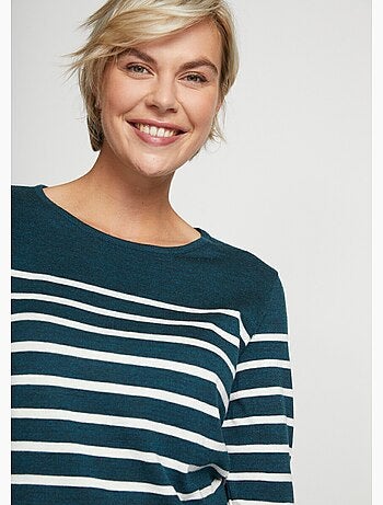 Jersey de rayas con cuello redondo y manga larga - Afibel