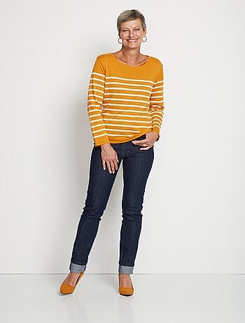 Jersey de rayas con cuello redondo y manga larga - Afibel