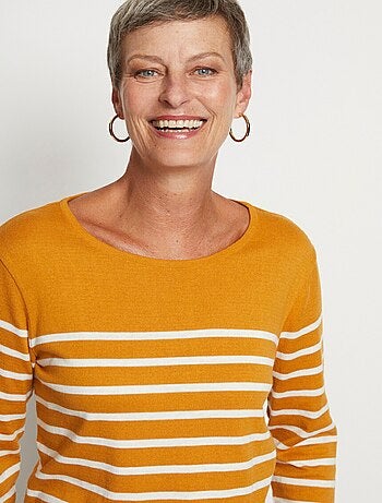 Jersey de rayas con cuello redondo y manga larga - Afibel