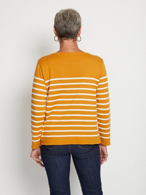 Jersey de rayas con cuello redondo y manga larga - Afibel - Kiabi