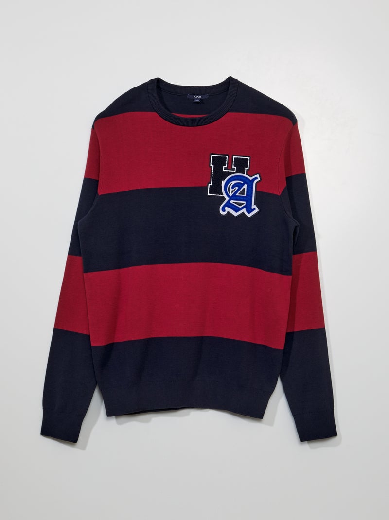 Jersey de rayas con escudo en el pecho AZUL - Kiabi