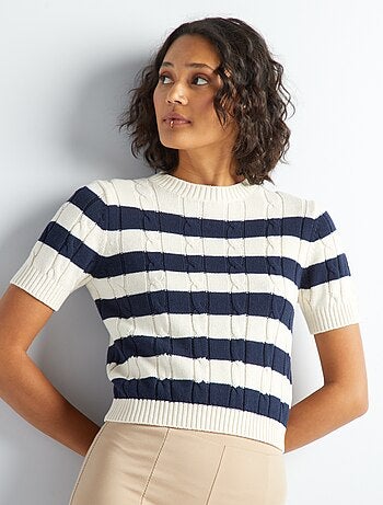 Jersey de rayas cropped - Kiabi