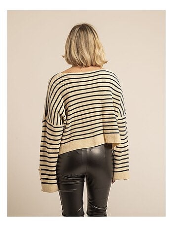 Jersey de rayas cuello en V KAPUCINE