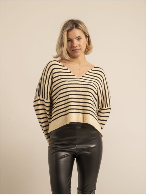 Jersey de rayas cuello en V KAPUCINE - Kiabi
