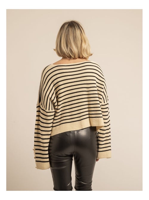 Jersey de rayas cuello en V KAPUCINE - Kiabi