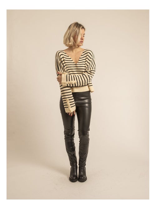 Jersey de rayas cuello en V KAPUCINE - Kiabi