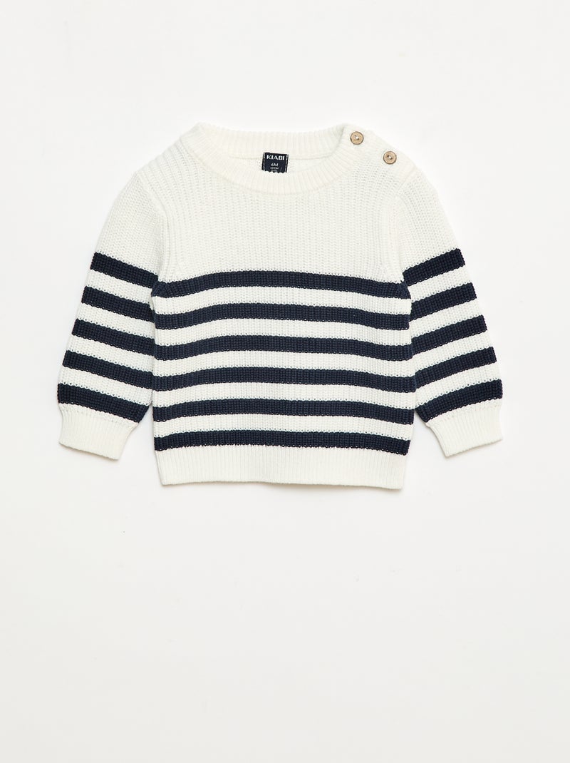 Jersey de rayas de algodón Azul - Kiabi