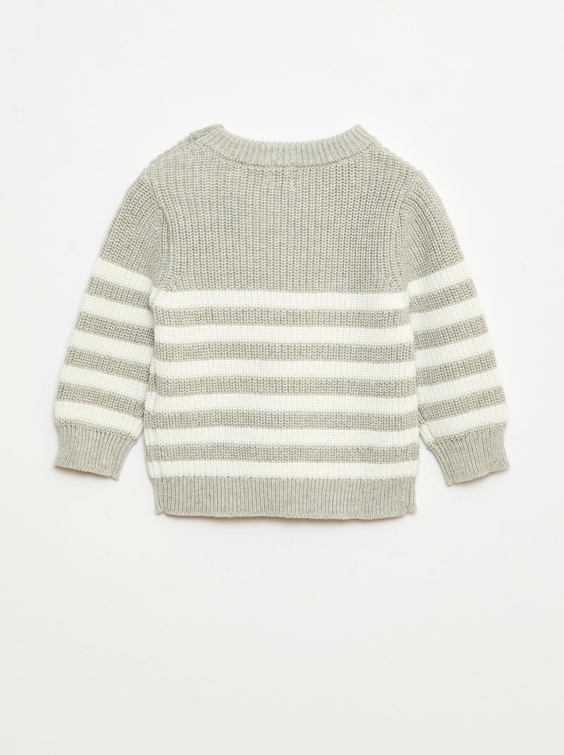 Jersey de rayas de algodón Gris - Kiabi