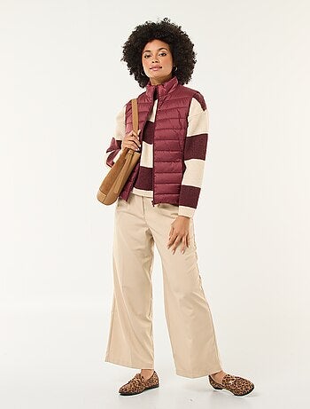 Jersey de rayas de cuello redondo en tejido suave