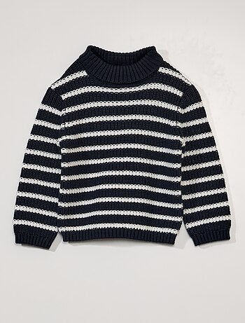 Jersey de rayas de cuello vuelto - Kiabi