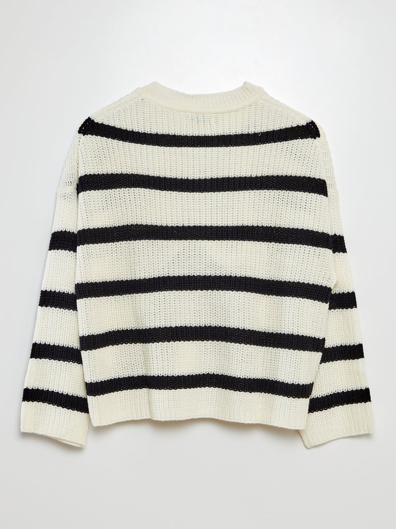 Jersey de rayas de manga larga con cuello redondo 'JDY' BEIGE - Kiabi