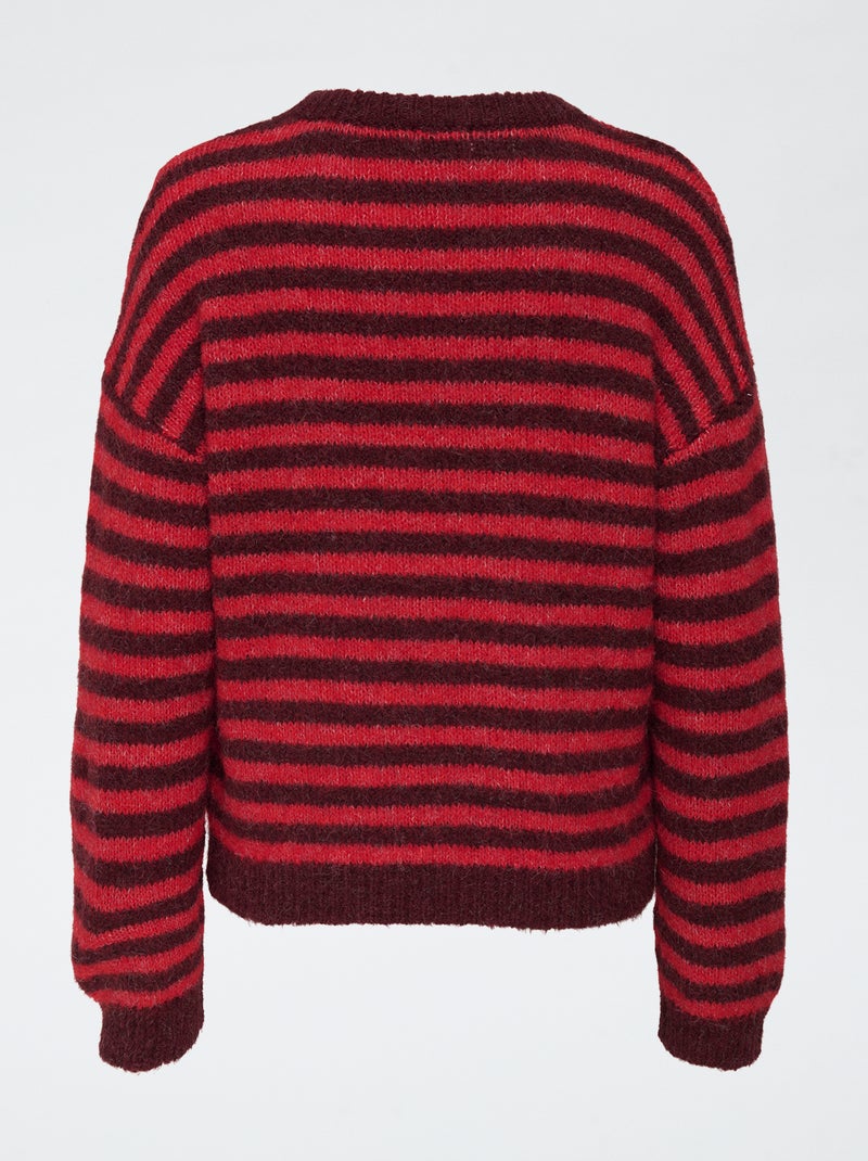 Jersey de rayas 'JDY' cuello redondo Rojo - Kiabi