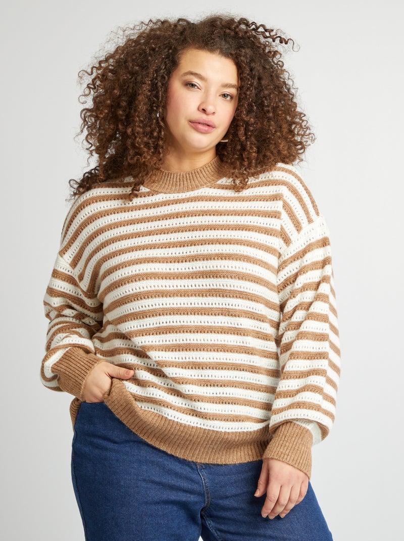 Jersey de rayas MARRON - Kiabi