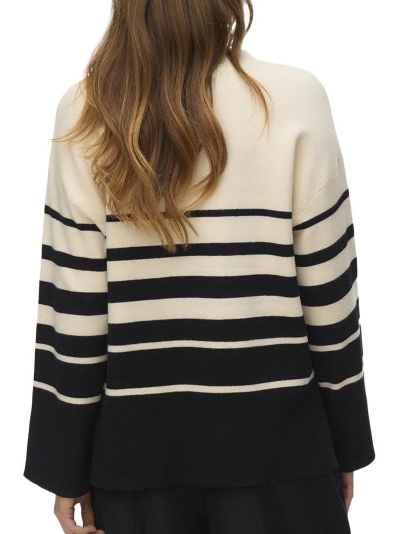 Jersey de rayas para mujer vero moda Beige - Kiabi