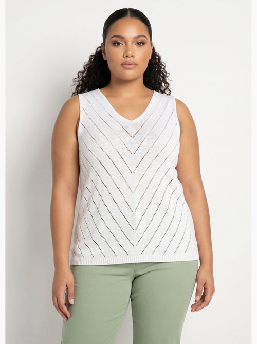 Jersey de tirantes de algodón fino calado - Afibel - Kiabi