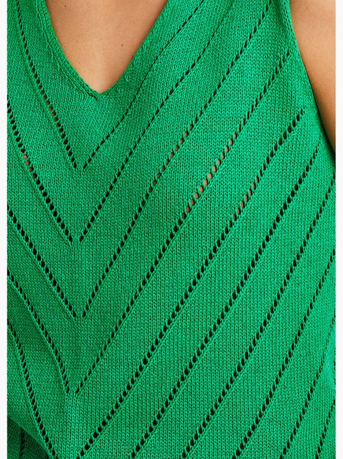 Jersey de tirantes de algodón fino calado - Afibel - Kiabi